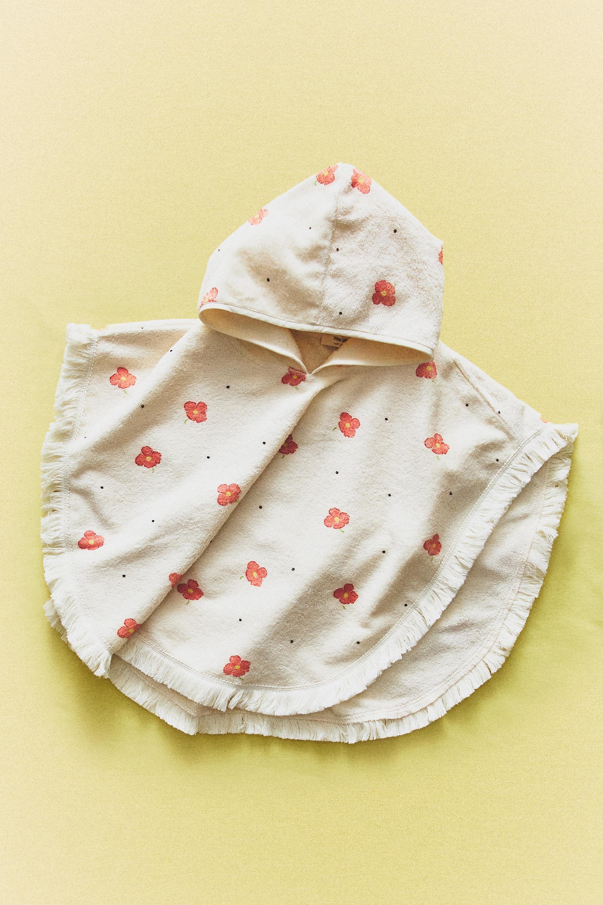 KIDS' FLORAL BEACH PONCHO